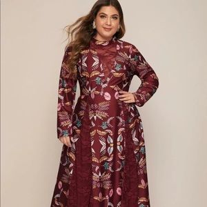 Red Floral Lace Maxi Dress Size 1X NWOT